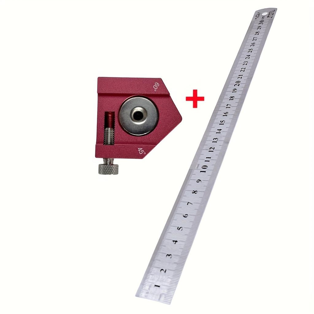 Steel Ruler Positioning Block 45/60/90 Degree Angle Scriber Line Marking Gauge Woodworking Square Scribe for Ruler Locator
