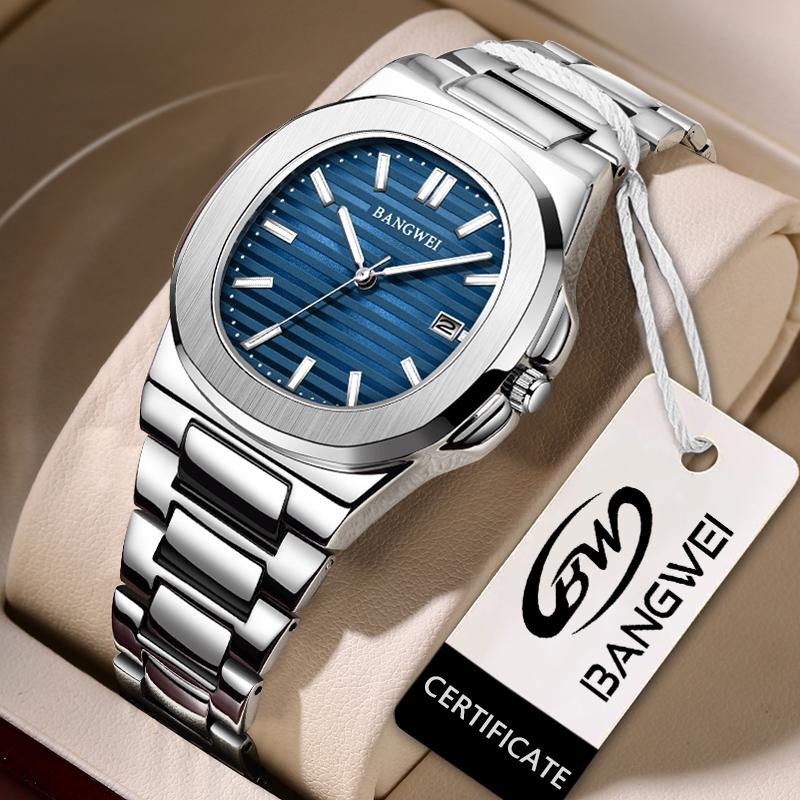 Neue Luxusuhr Herren Business Wasserdicht Herrenuhr Leuchtend Datum Edelstahl Quadratisch Quarz Herrenuhr reloj hombre