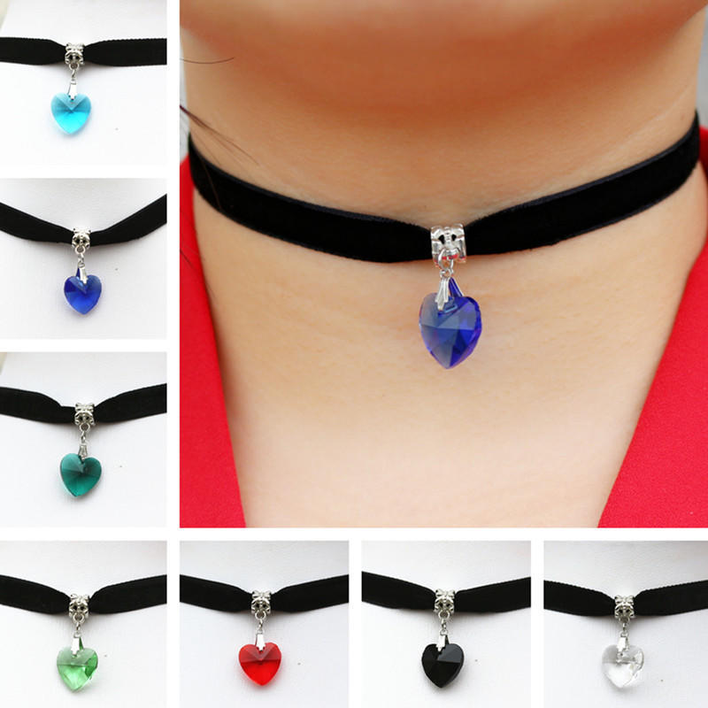 Gothic Lolita Punk Triangle Choker Necklace Black Velvet Steampunk Tattoo Necklaces Torques Jewellery Clavicle Colar Bijoux