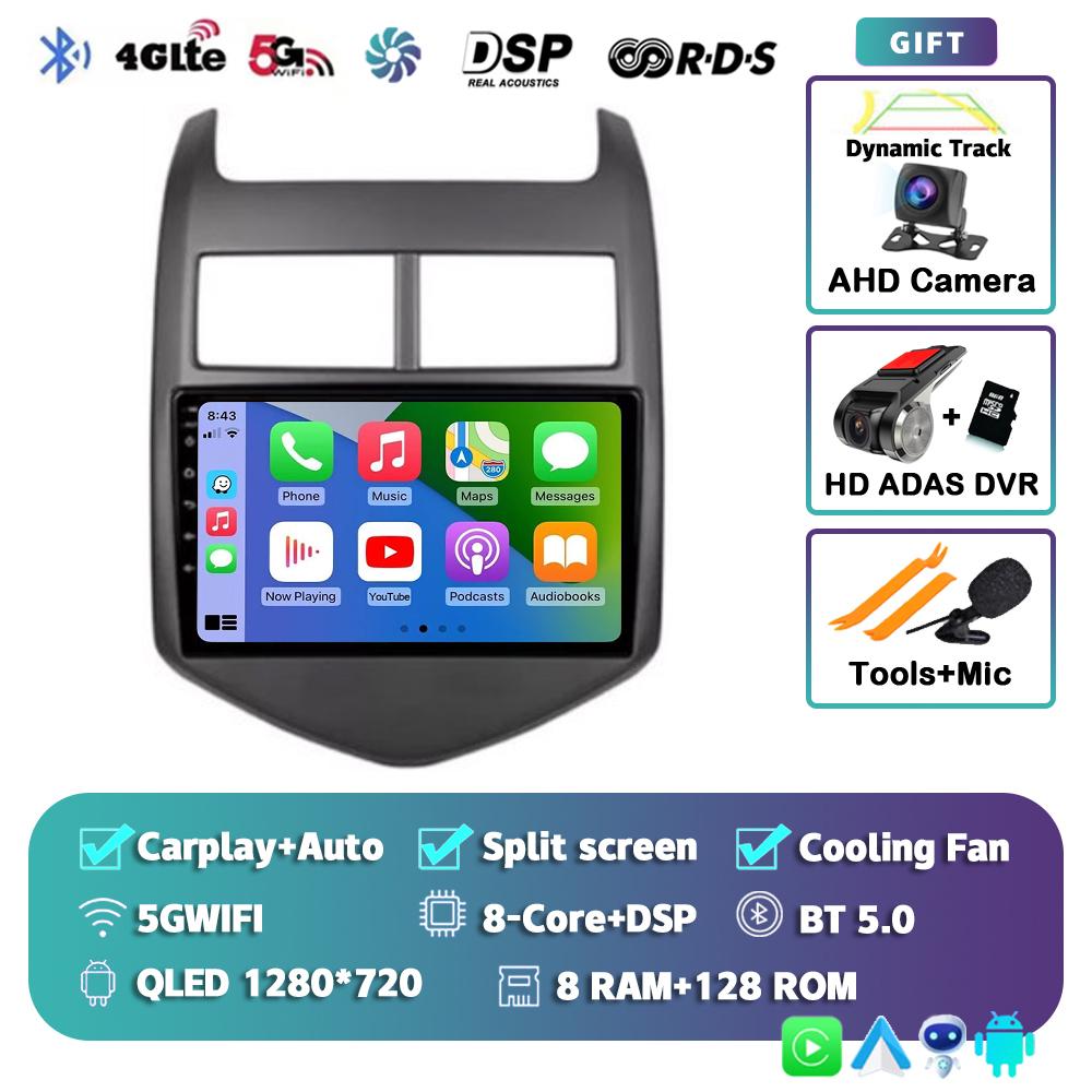 Android 14 Carplay Auto WIFI+4G Car Radio For Chevrolet Aveo 2 Sonic T300 2011-2015 Multimedia GPS Player Stereo 2din Head Unit