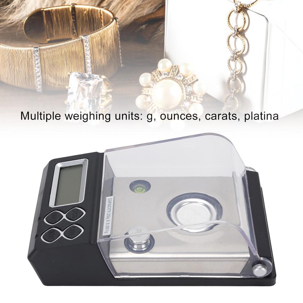 20g Digital Milligram Scale 0.001 High Accuracy Pocket Jewelry Scale Electronic Balance with 10g Calibration Weight