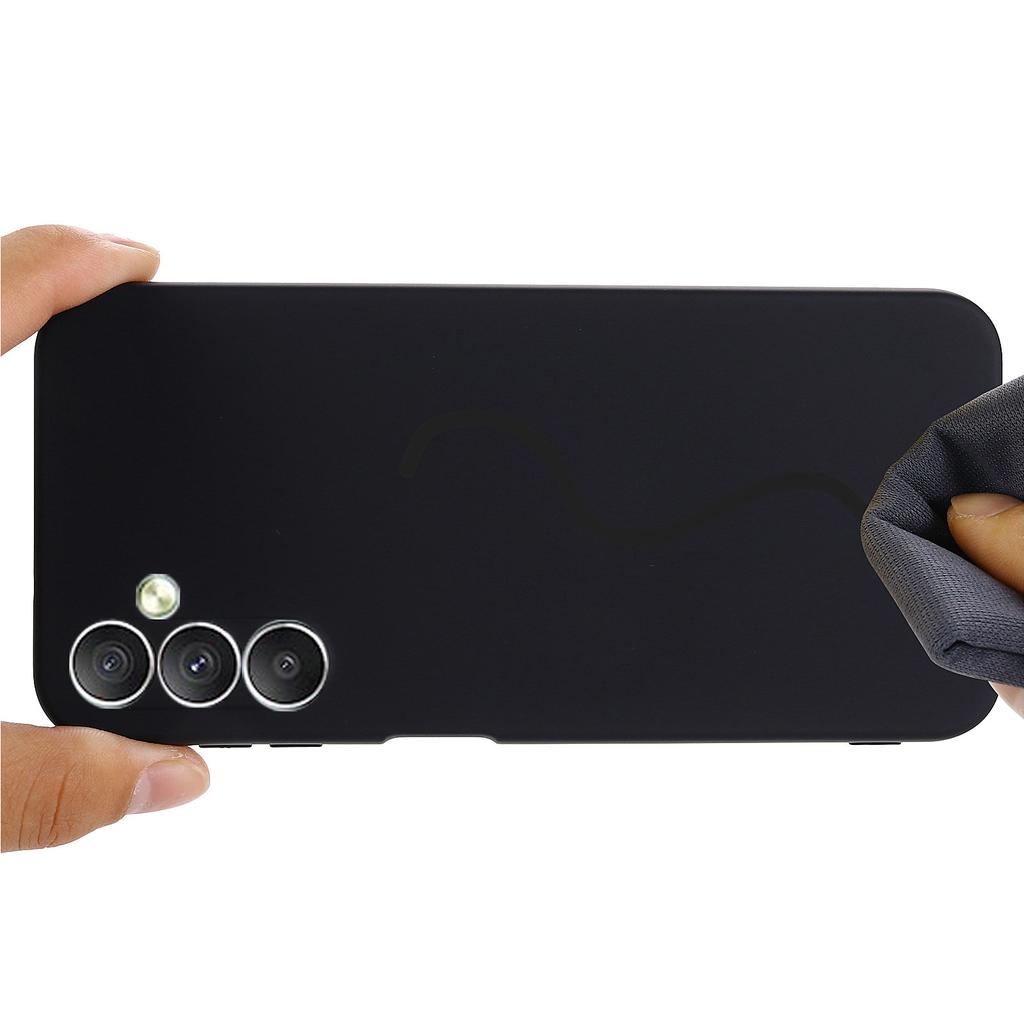 For Samsung Galaxy M14 5G Liquid Silicone Phone Case Soft Lining Shockproof Protective Cover with Strap