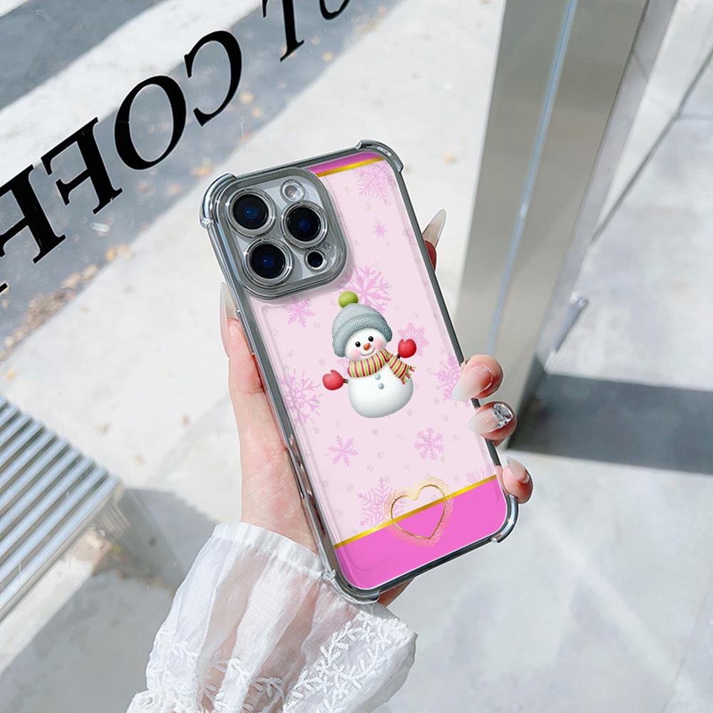 Ae108 Happy New Year Merry Christmas Electroplated TPU Phone Cases for Xiaomi 11 Lite Redmi Note 13 Pro 12C 9S 14C Huawei Four Corner Protection Cover