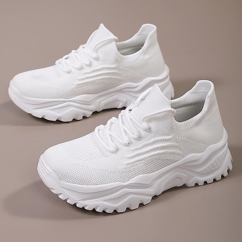 Large size sports women's shoes breathable fly-woven socks shoes one pedal lazy shoes