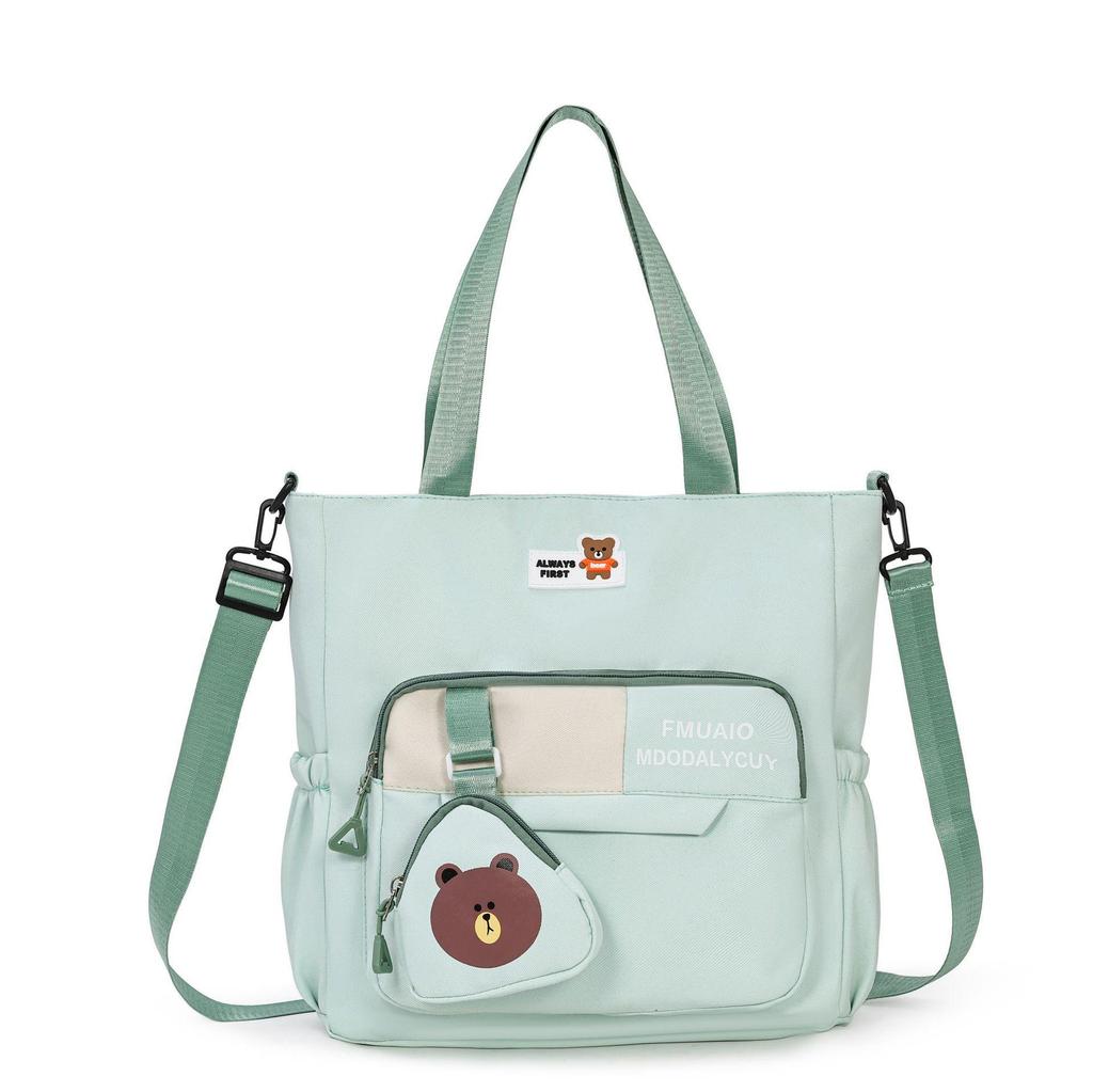 Cartoon Bear Onigiri Crossbody Bag: Large Capacity Shoulder Tote for Students