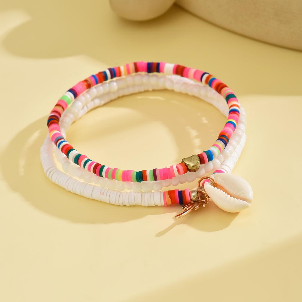 New Ceramic Small Fish Shell Weaving Foot Rope for Women, Summer Beach Style Coconut Tree Shell Beaded Foot Chain