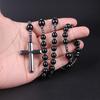 Antique Religious Catholic Necklace Prayer Beads Rosary Necklace Catholic for Cross Religious Holy Soil Prayer String