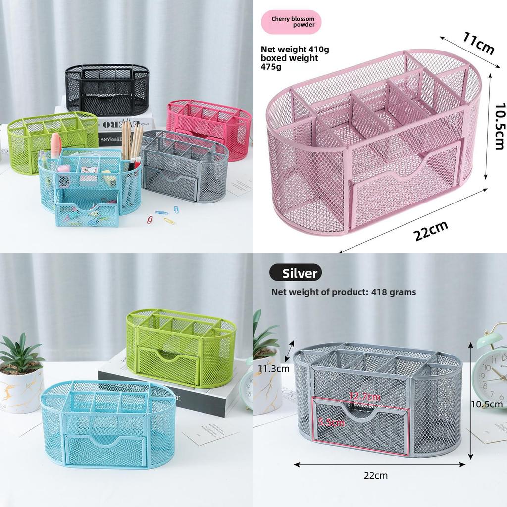 Metal Wire Desk Organizer With Logo Print For Student Office Use