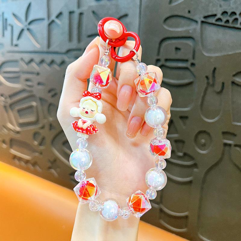 "Adorable Beaded Keychain for Girls - Perfect for Phones, Backpacks, and Car Keys - Charming Gift Idea"