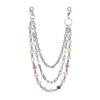 Three-layer Colored Round Bead Trouser Chain Hip-hop Women's Jeans Chain Waist Chain Jewelry Trouser Chain