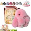 Süße Langohr-Kaninchen Schlüsselanhänger Echter Nerzfell Kaninchenpuppe Anhänger Spielzeug Schmuck Bommel Anhänger Geschenke Handtasche Plu C9M0