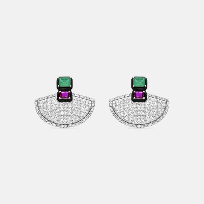 Boucles d'oreilles - Luxenter - Kena - Argent 925 - Zirconium multicolore - 22 mm