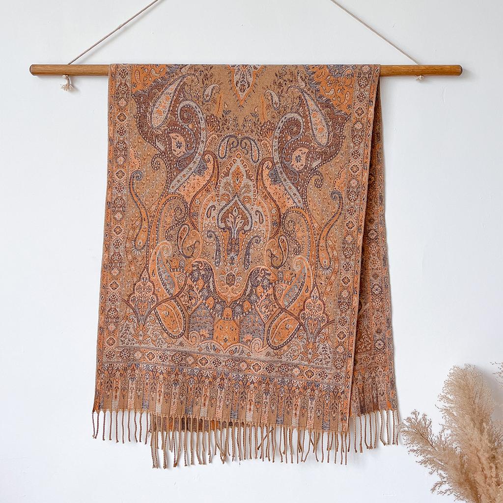 Popular Cashew Fringed Polyester Long Towel Versatile Fashion Senior Women Atmosphere Travel Scarf