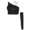 Y2K Style Women's One Shoulder Hollow Out Tank Top With Single Sleevelet Personality Solid Color Sexy Nightclub Cropped Top