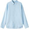Outdoor Cotton Linen Breathable Solid Color Polo Shirt Men Shirts Sky-Blue A24WR-940