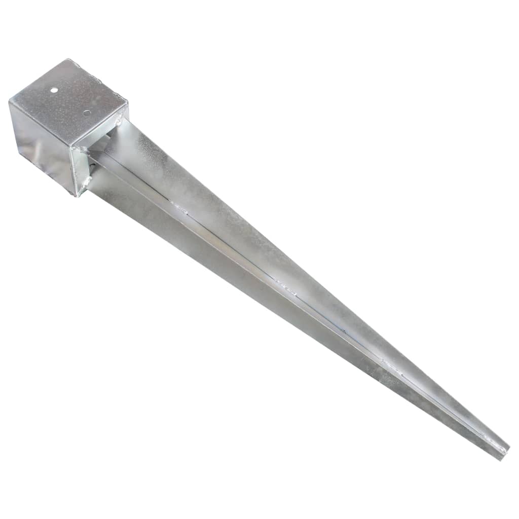 Ground Spikes (2 Pcs) Silver 12*12*89 Cm Galvanized Steel