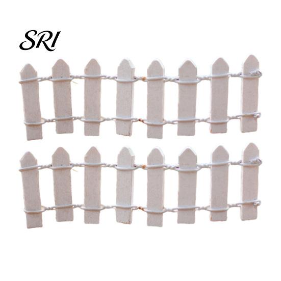 Miniature Garden Fence 2 Pcs Mini Wood Micro Landscape Ornaments 4x1.2 Inch Fairy Small Picket Figurine for Dollhouse Home Plant Pot DIY Crafts Door