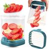 Coppa Taglia Frutta per Fragole, Banane, Uova Sode - Taglierino Staccabile con Piatto a Pressione - Lama in Acciaio Inossidabile 304 - Taglio Rapido e Sicuro