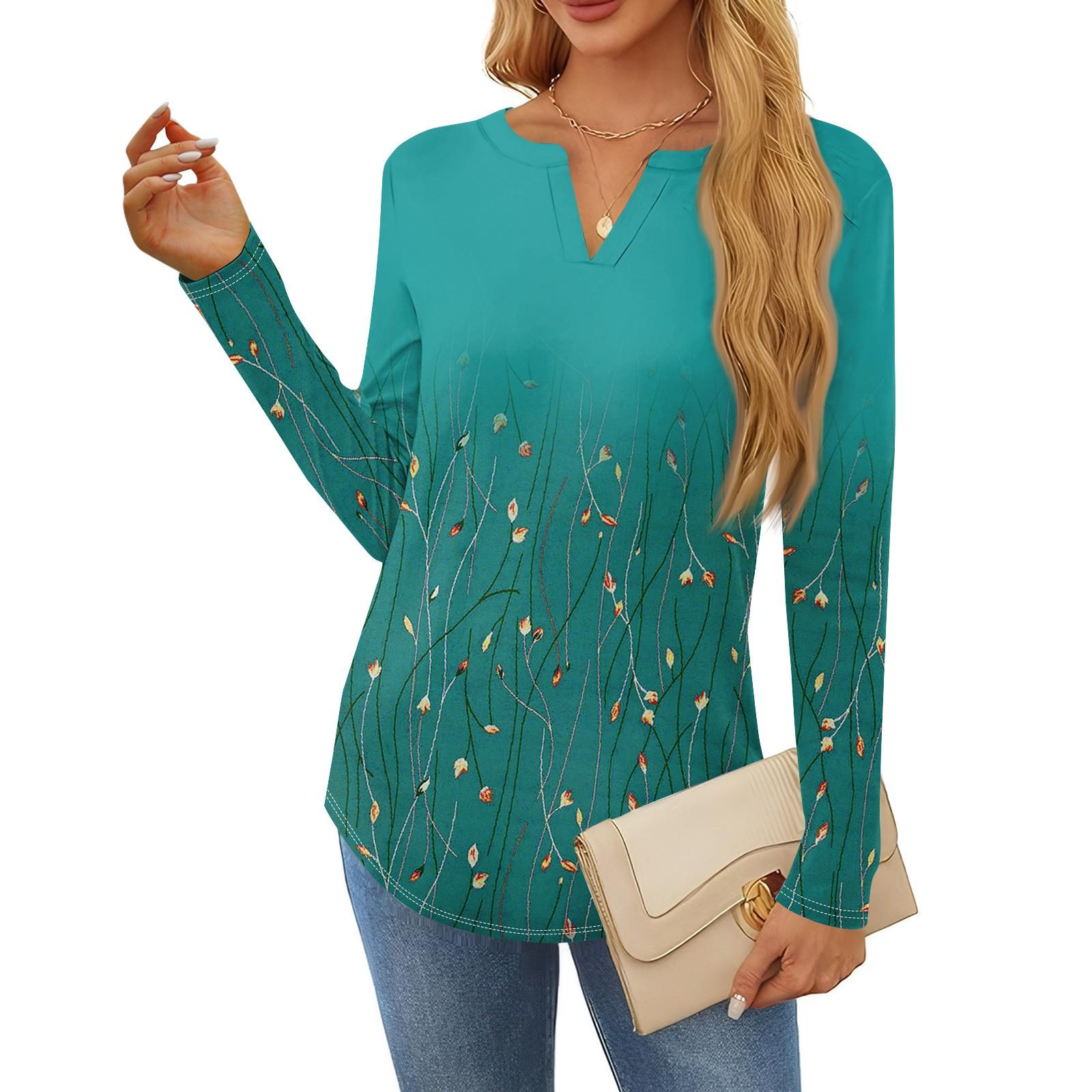 

Женская футболка с принтом, длинный рукав, повседневная, выходного дня, модная, базовая, с V-образным вырезом, обычная, топ XL