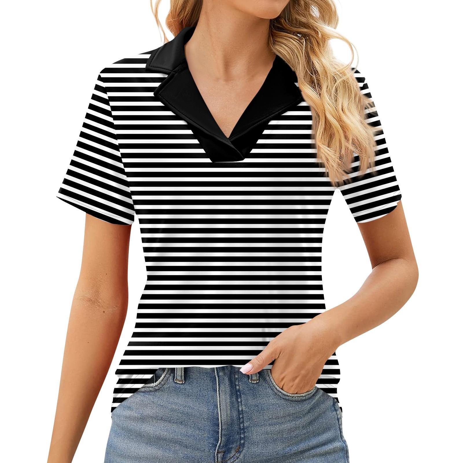 

Женская модная повседневная рубашка с короткими рукавами с лацканами и принтом, блузка, нарядная повседневная туника, топы L чёрный