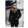 Overcoat Male Wool Blend Autumn Winter Coat Men with Artifical Fur Collar Coat Men Winter Trench Plus Size 5XL Jacket