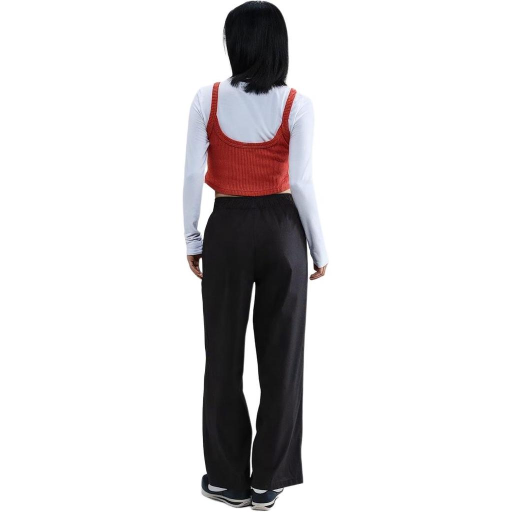 Nike Abbigliamento Sportivo SS25 Popeline Fresco Vita Alta Gamba Dritta Larga Pantaloni Casual Donna pantaloni HV2410-010
