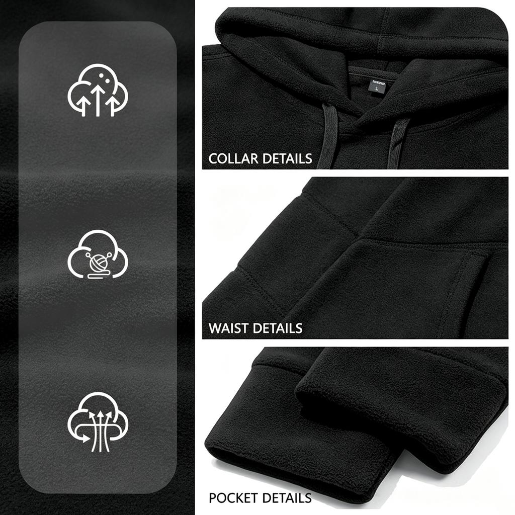 Men's Pullover Hoodie, Color, Casual Loose Fit, Warm Fall Winter Sweatshirt