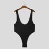 INCERUN Men Deep U Neck Sleeveless Bodysuits Fitted Home Briefs Jumpsuits