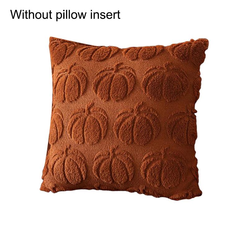 

Наволочка на Хэллоуин с 3D-узором тыквы, однотонная, со скрытой молнией, квадратная, бархатная, для спальни, гостиной, дивана, декоративная наволочка