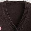 2025 Autumn and Winter New Women's Clothing V-neck Three-dimensional Inlaid Flower Lazy Wind Knitted Jacket