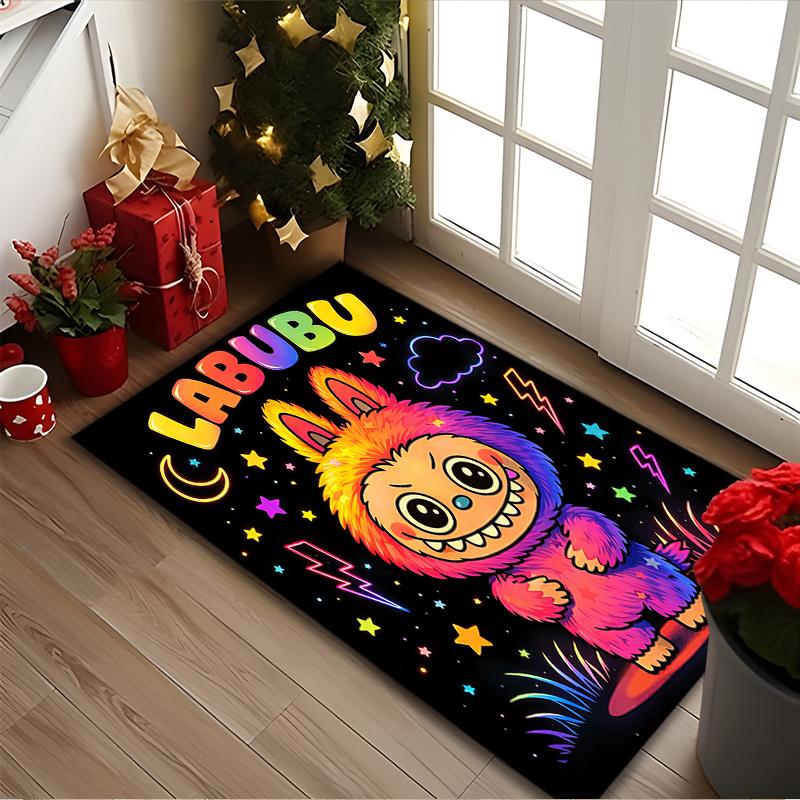 1pc LABUBU Rug, Comfortable Printed Home Area Carpet, Cozy Office Chair Rug