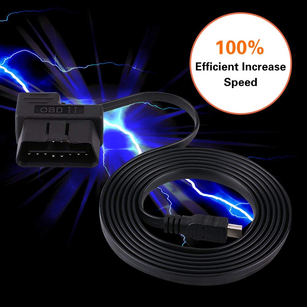 Qiilu Mini USB Cable Car OBD To II OBD2 EOBD
