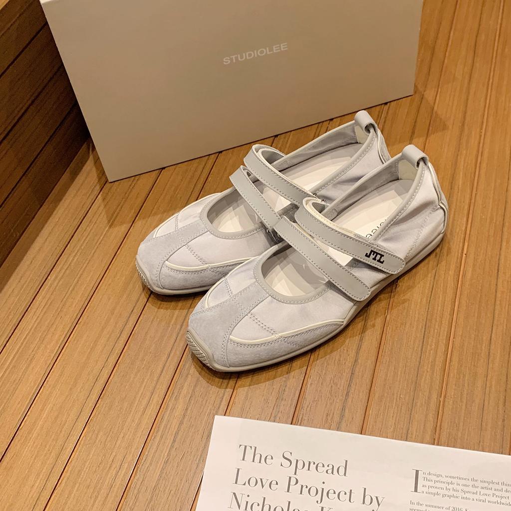 Rindslederversion~ Traubenmutter Innenhöhe erhöhen Klettverschluss Deutsche Trainingsschuhe atmungsaktives Mesh Ballettstil Sport Freizeitschuhe Damen