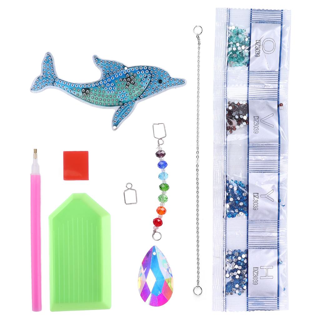 Diamond Painting Pendant DIY Crystal Dolphin Wind Chime 5D Diamond Painting Pendant Decoration Gift