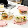 Microwaveable Glass Lunch Box for Office Workers - Double Compartment to Prevent Flavor Mixing