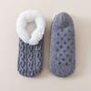 Knitted Twist Winter Floor Socks Coral Fleece Sleeping Socks Simple Thicken Plush Socks  Girls