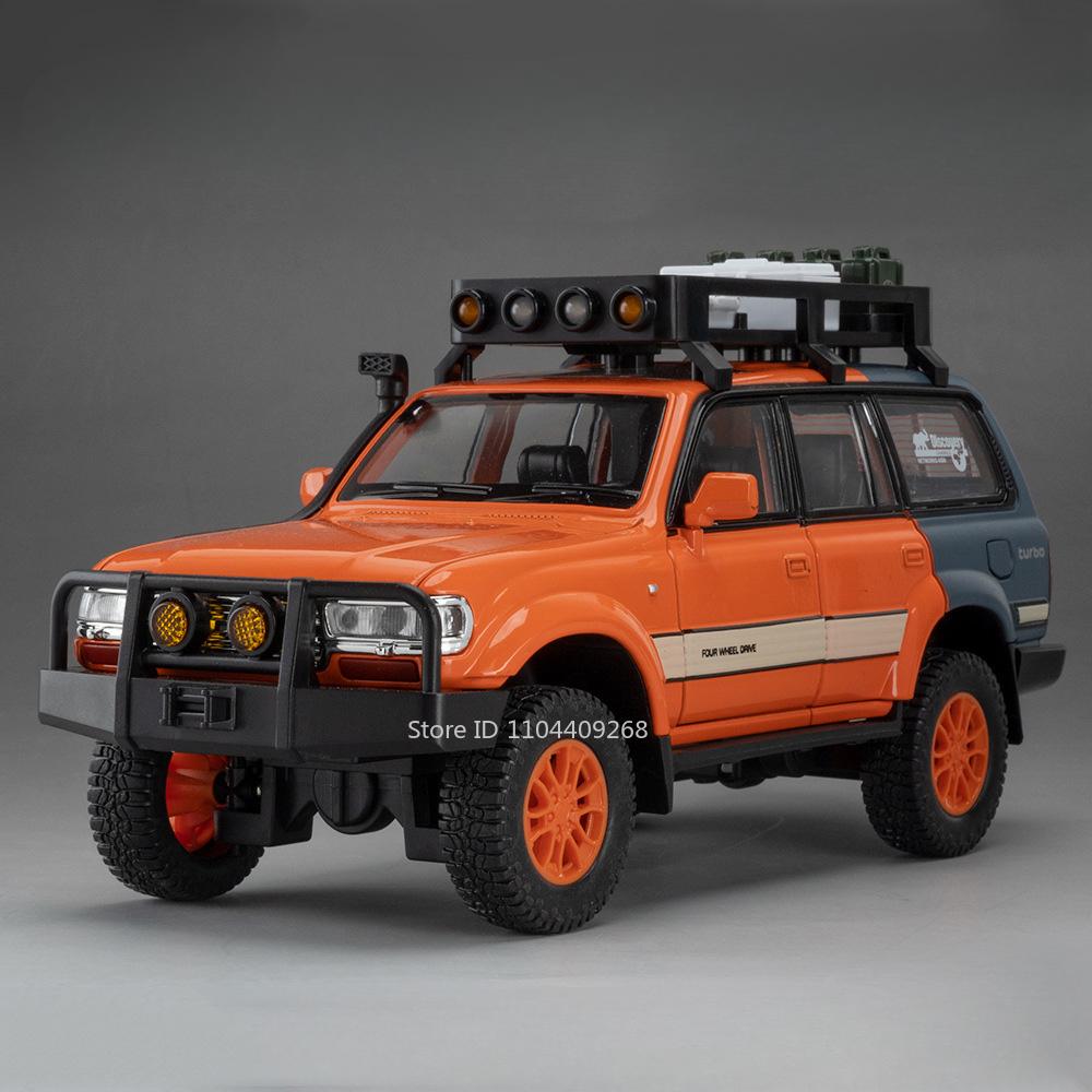 1:24 Scale Land Cruiser LC80 Camry Model Car Toy Alloy Diecast Doors Opened Off-road Vehicles Models Kids Desktop Ornaments