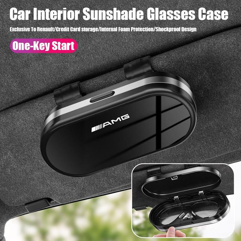 Car Visor Glasses Case Eyeglasses Storage Box Accessories Car Decal For Mercedes Benz AMG W214 W205 W204 W206 W213 W212 W211 W22 AH2