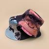 Front And Back Wearing Spoof Hip Hop Animal Print Bucket Hat Men And Women Sunshade Funny Personality Bucket Hat