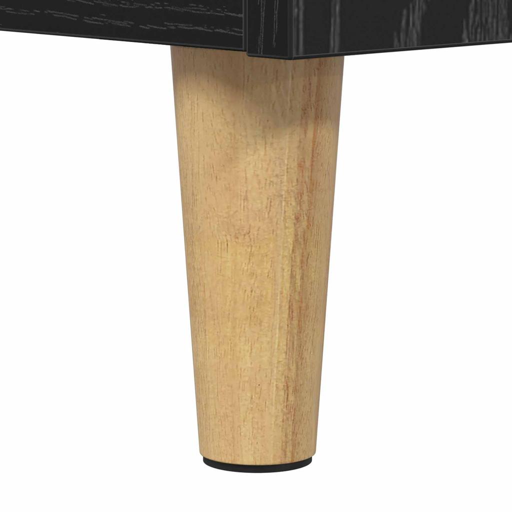 Sideboard In Black Oak Look 69.5 X 34 X 90 Cm Wood Based Material