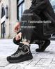 Plus-Size Men's Fleece-Lined High-Top Winter Snow Boots, Non-Slip, Wear-Resistant Martin Style.