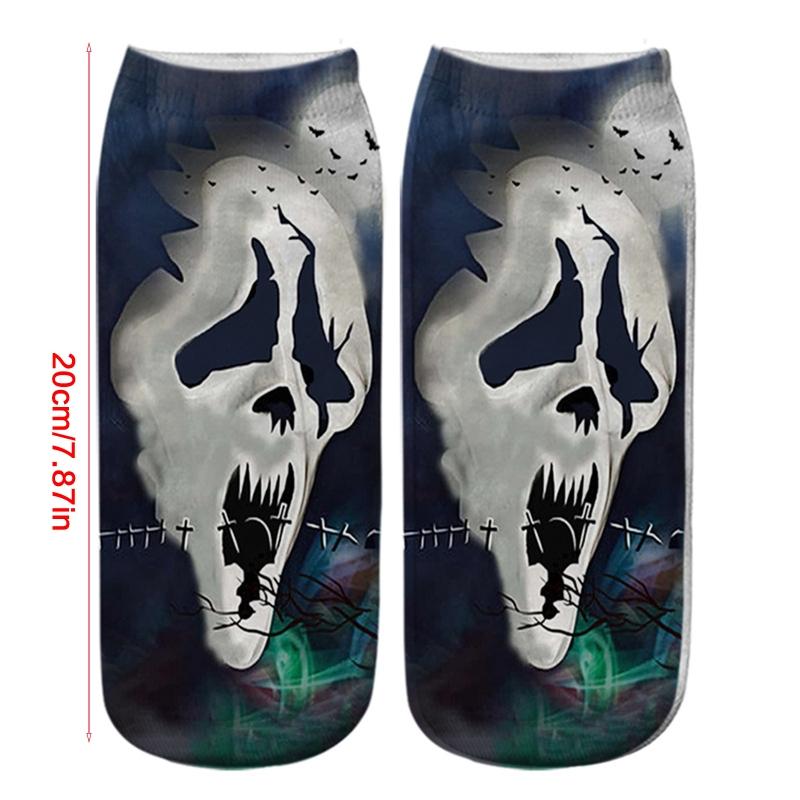 Halloween Cartoon Pumpkin Witch for Cat 3D Printed Short Ankle Socks Gift for Wo