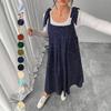 Frühling Sommer Große Größe Locker Lässig A-Linie Latzkleid Neu Damen Einfarbige Elegante Ärmellose Party Urlaubs Langes Kleid Einfache Mode Kleidung