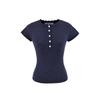 European & American Style Women's Solid Color Knit Short Sleeve Top 26021 - Summer 2026 Collection.