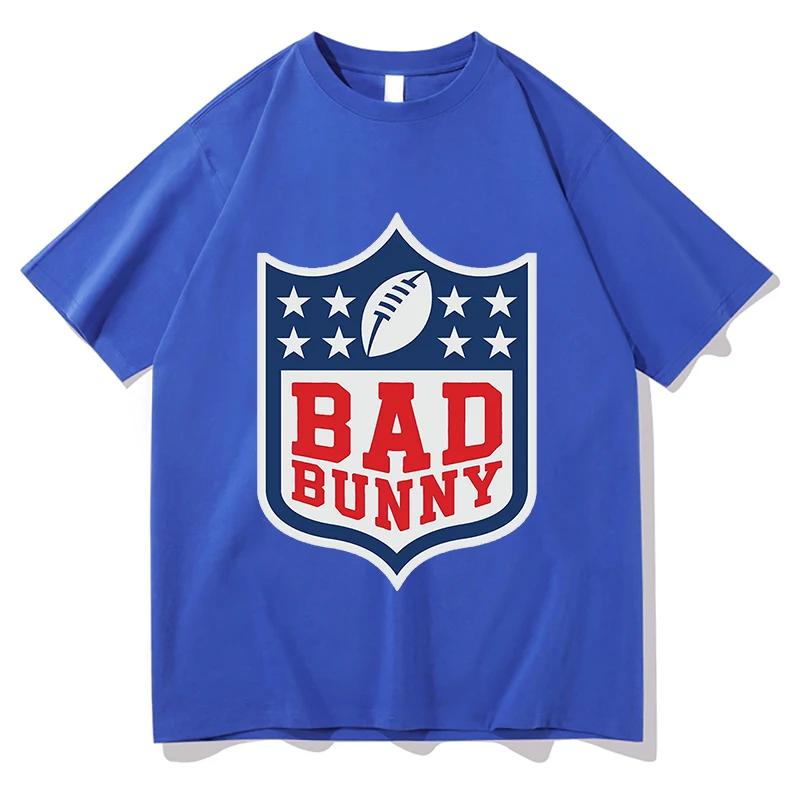 Bad Bunny Super Bowl 2026 Tshirt Summer Short Sleeve Men Oneck Tshirts Pure Cotton Unisex Aesthetic Streetwear Print Tees Tops