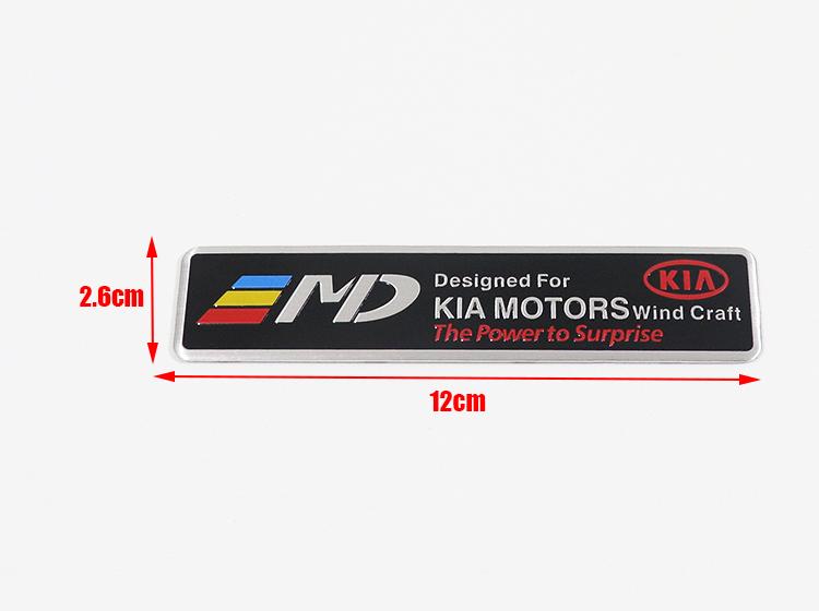 AANQ1 1pcs 3D Car Logo Aluminum Sticker Fender Side Rear Bumper Tail Door Trunk Sticker Emblem Sticker Styling Accessories For KIA