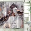 Purple Marble Shower Curtain Abstract Lavender Gold Fabric Bath Curtains Modern Ombre Watercolor Ink Art Home Bathroom Decor Set