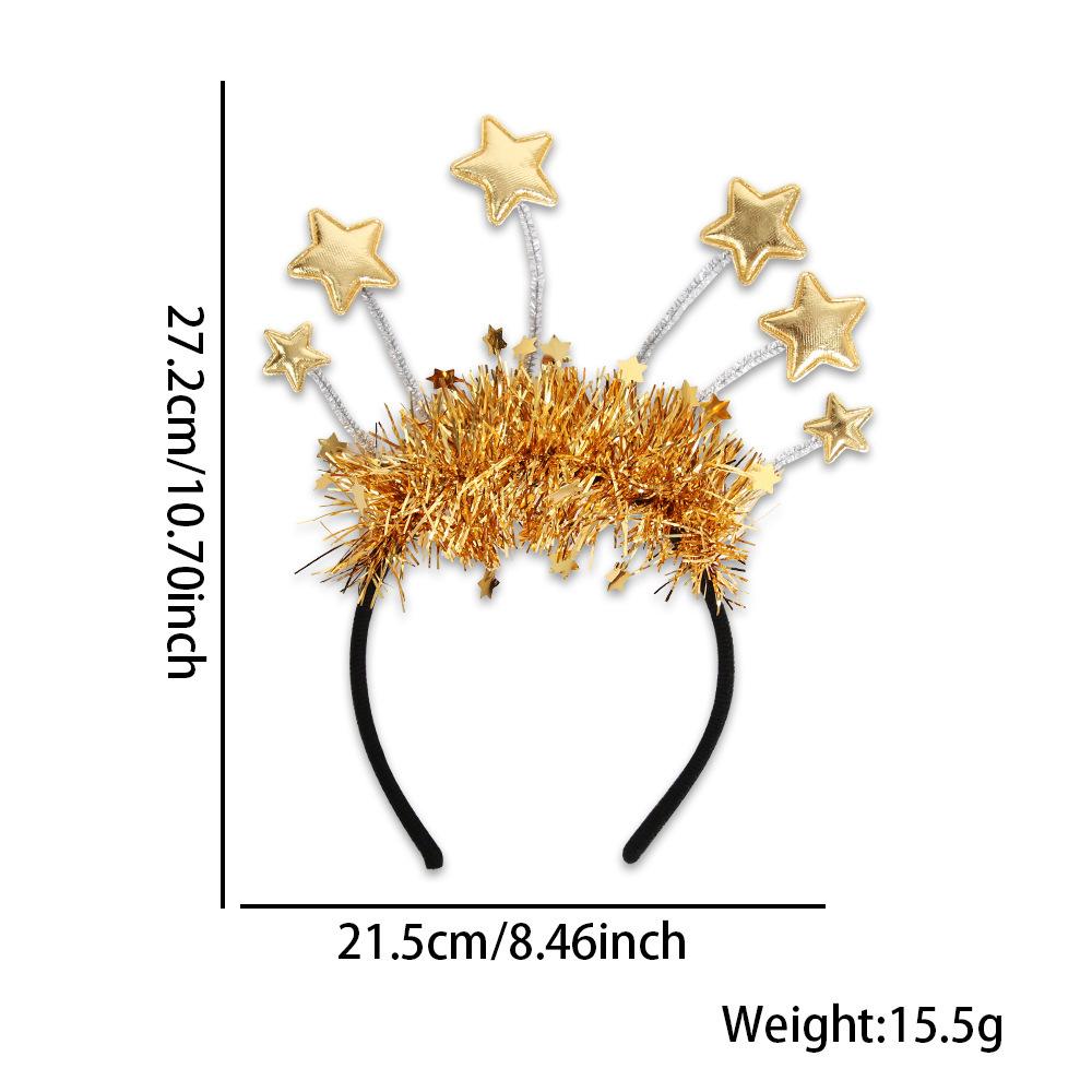 Black Gold Hair Band Decorative 2026 Celebration Headband New Year'S Eve Headband Comfortable Holidays Hair Accessory For New