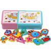 Gioco di Pesca Magnetica in Legno Montessori Puzzle di Pesca Magnetica Giocattoli Educativi Per Bambini Giocattolo per l'Allenamento delle Abilità Motorie