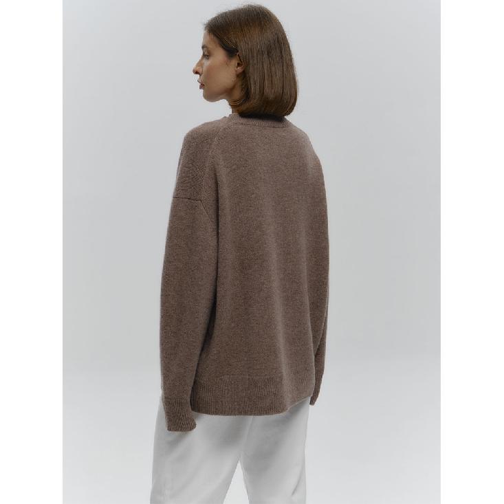 Women'S O-Neck Oversized Sweater Autumn Winter Thick Warm Loose Simple Solid Color Knitted Pullover Casual Jumper Top